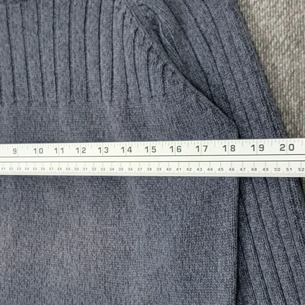 Columbia Sportswear Sweater Mens Small Grayish Blue 100% Cotton Ribbed Preppy